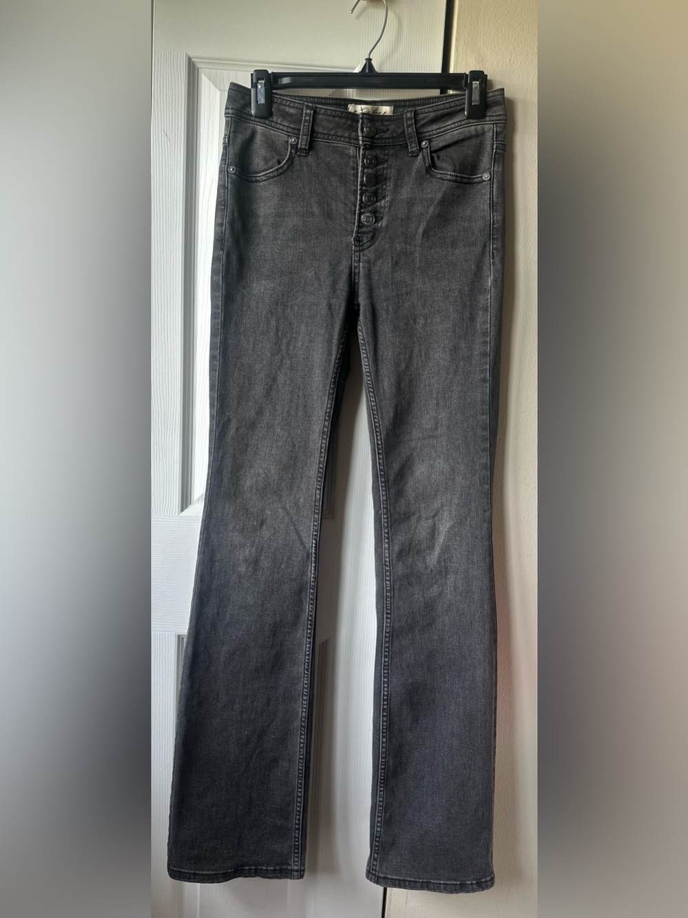 Free People "We The Free" faded black bootcut jeans with a button fly Size 26